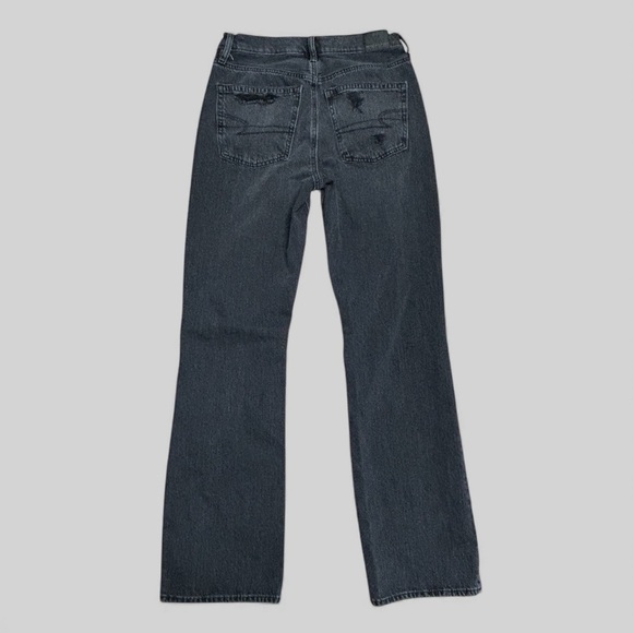 American Eagle 90’s Boot Cut Distressed Washed Black Mid Rise Jeans Sz 4 regular - Picture 2 of 6